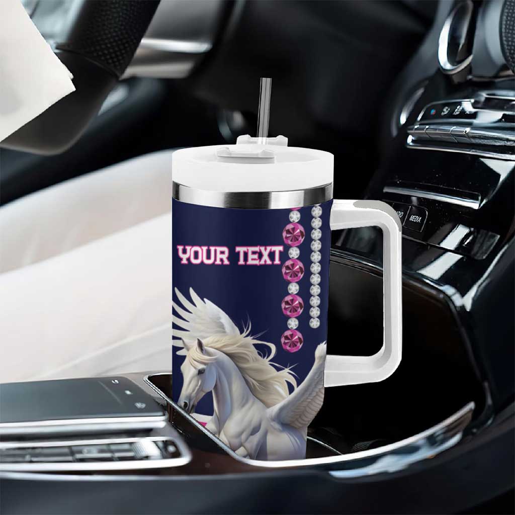 Personalized Pegasus Horse Racing Tumbler With Handle Diamond Luxury Style - Wonder Print Shop