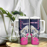 Personalized Pegasus Horse Racing Tumbler With Handle Diamond Luxury Style - Wonder Print Shop