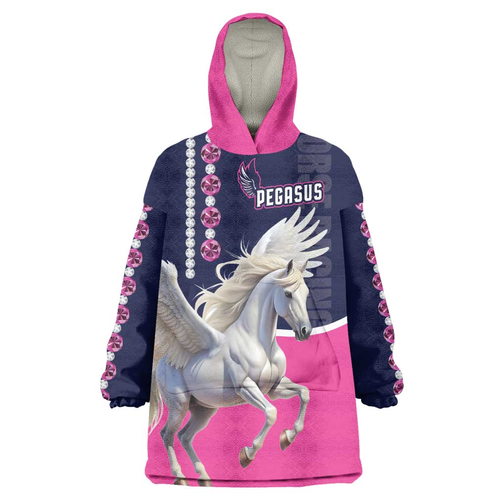 Personalized Pegasus Horse Racing Wearable Blanket Hoodie Diamond Luxury Style - Wonder Print Shop