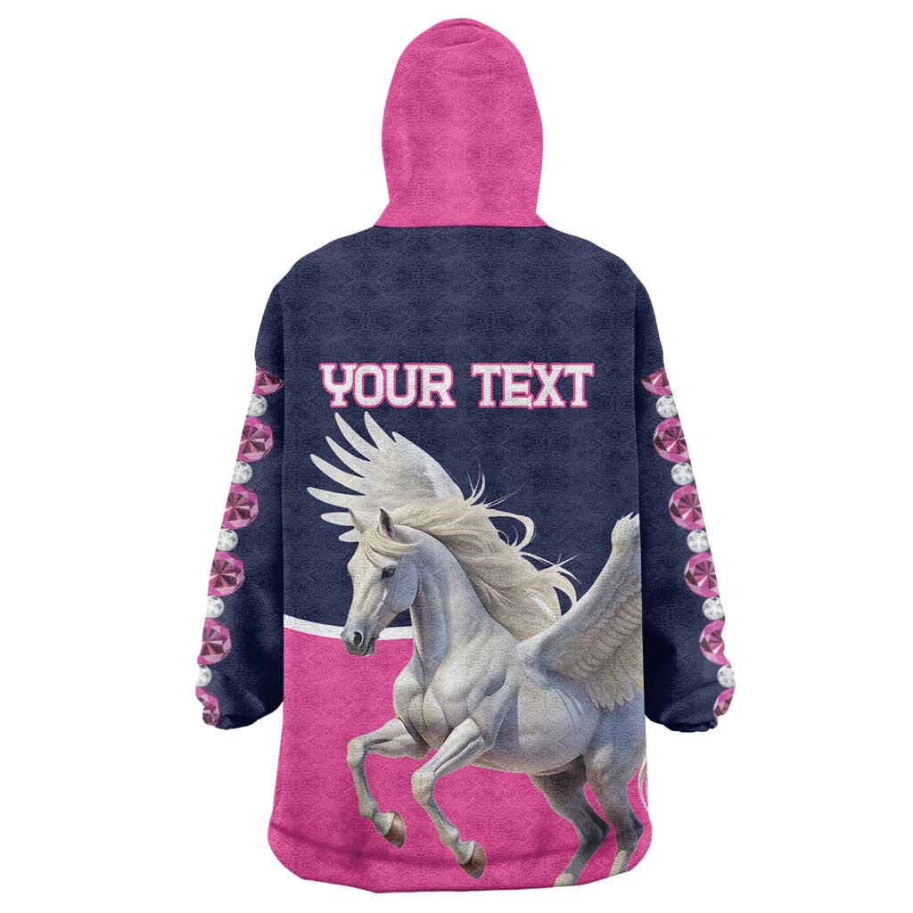 Personalized Pegasus Horse Racing Wearable Blanket Hoodie Diamond Luxury Style - Wonder Print Shop