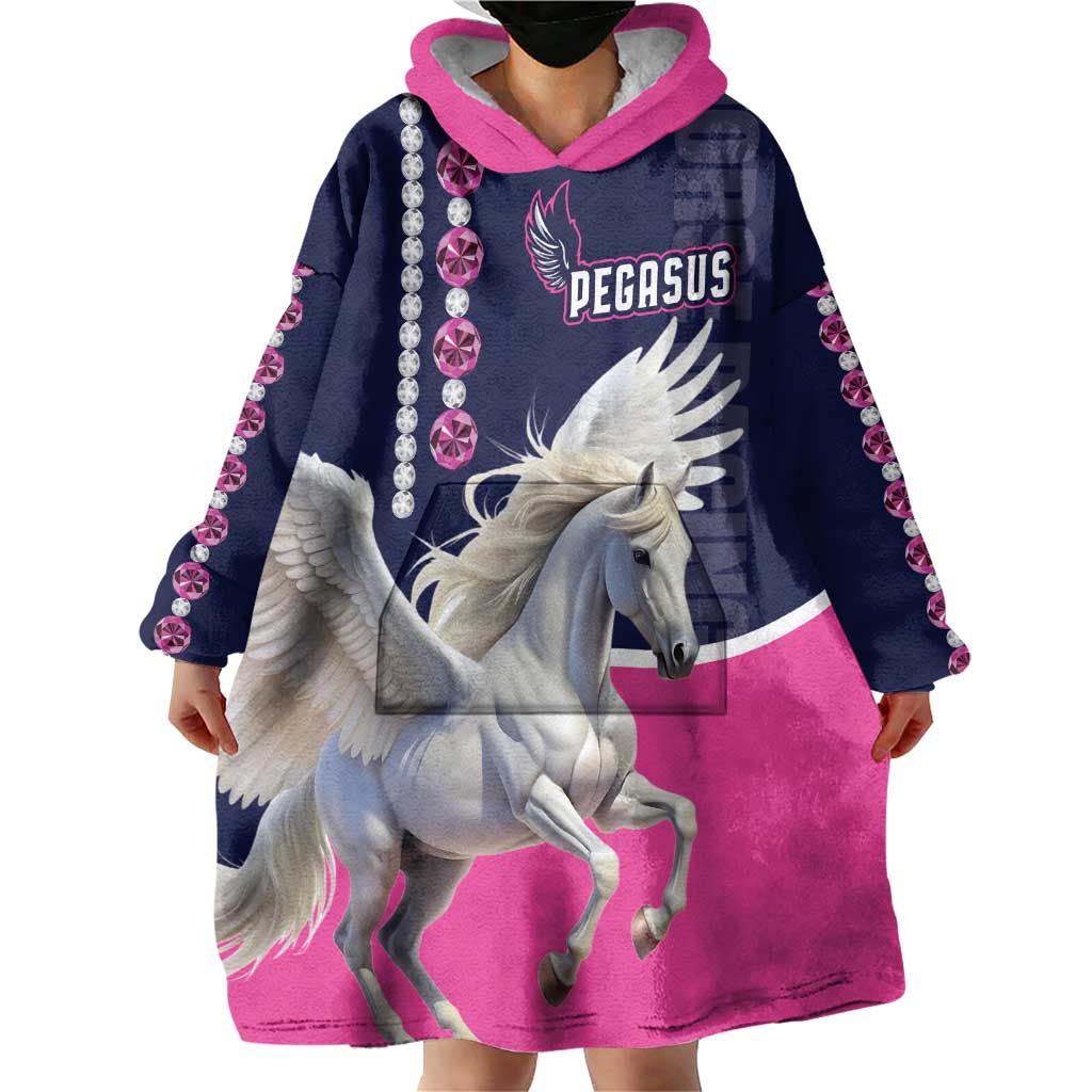 Personalized Pegasus Horse Racing Wearable Blanket Hoodie Diamond Luxury Style - Wonder Print Shop