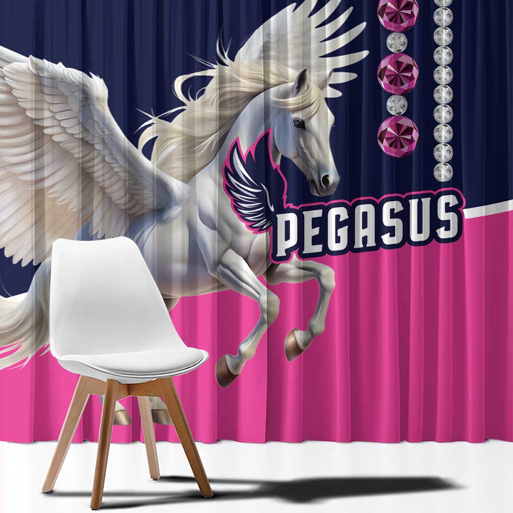 Pegasus Horse Racing Window Curtain Diamond Luxury Style - Wonder Print Shop