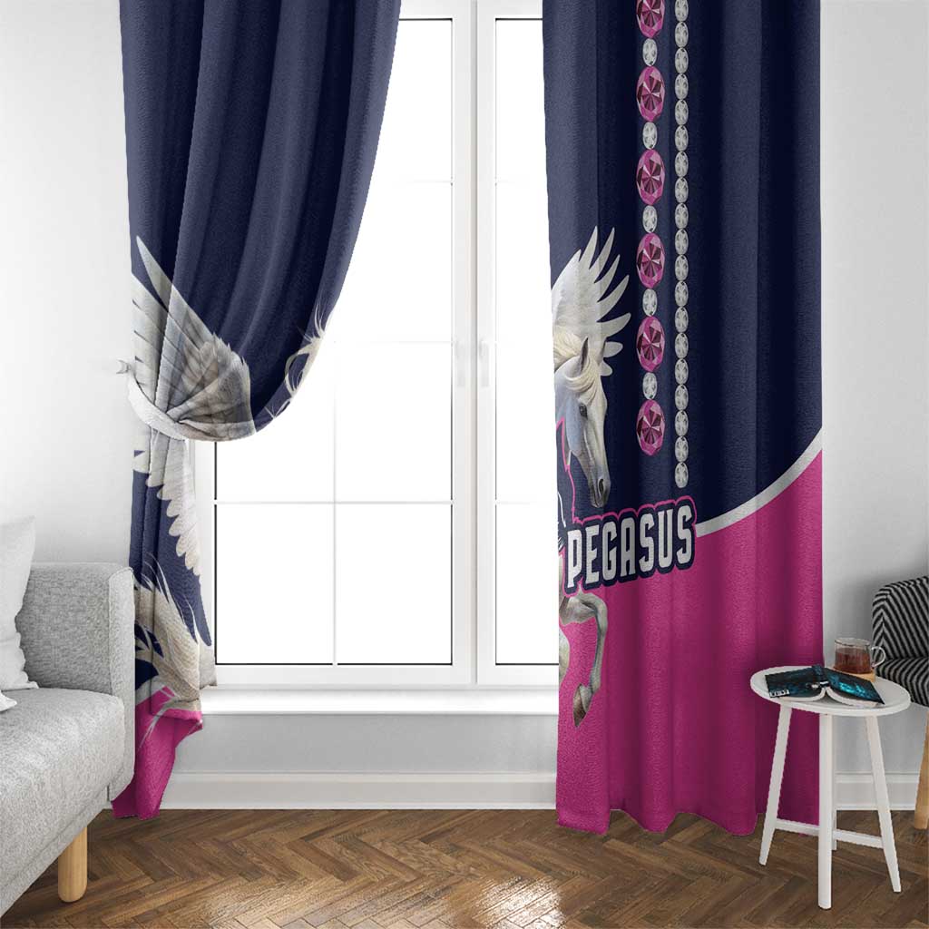 Pegasus Horse Racing Window Curtain Diamond Luxury Style - Wonder Print Shop