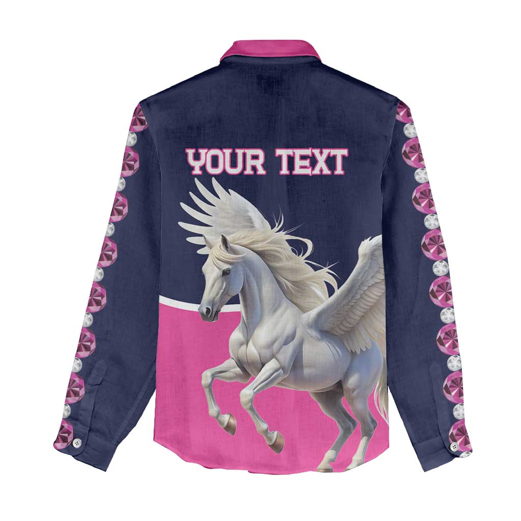 Personalized Pegasus Horse Racing Women Casual Shirt Diamond Luxury Style - Wonder Print Shop