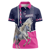 Personalized Pegasus Horse Racing Women Polo Shirt Diamond Luxury Style - Wonder Print Shop