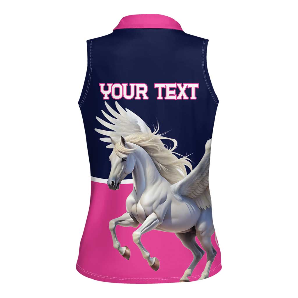 Personalized Pegasus Horse Racing Women Sleeveless Polo Shirt Diamond Luxury Style - Wonder Print Shop
