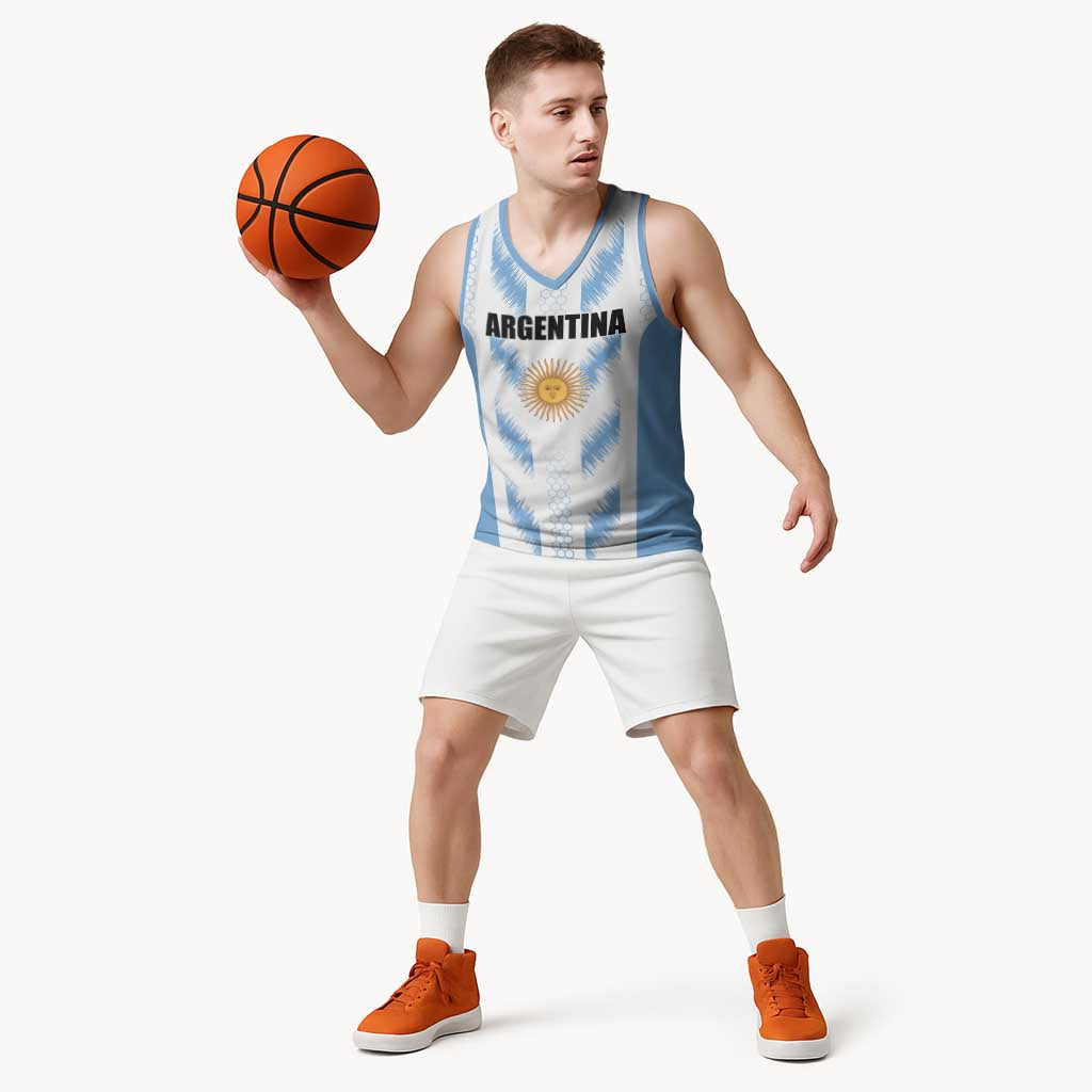 Custom Football 2026 Argentina Basketball Jersey Vamos La Albiceleste