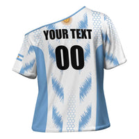 Custom Football 2026 Argentina Cross Shoulder Shirt Vamos La Albiceleste