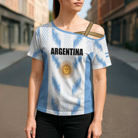 Custom Football 2026 Argentina Cross Shoulder Shirt Vamos La Albiceleste