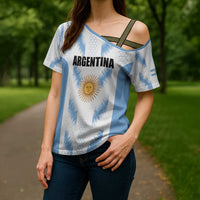 Custom Football 2026 Argentina Cross Shoulder Shirt Vamos La Albiceleste