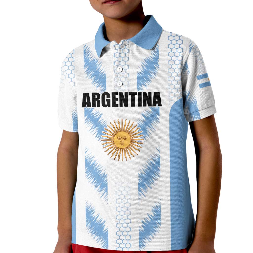 Custom Football 2026 Argentina Kid Polo Shirt Vamos La Albiceleste