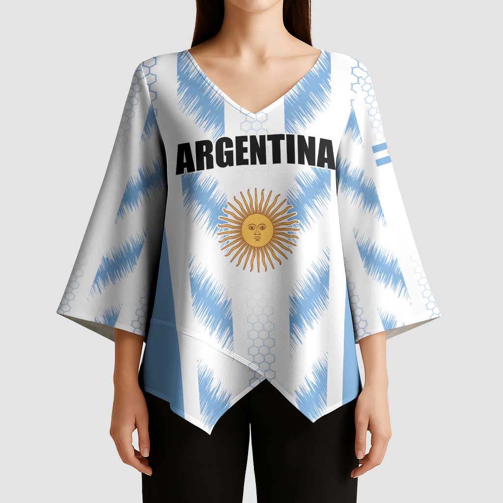 Custom Football 2026 Argentina Kimono Sleeve Blouse Vamos La Albiceleste