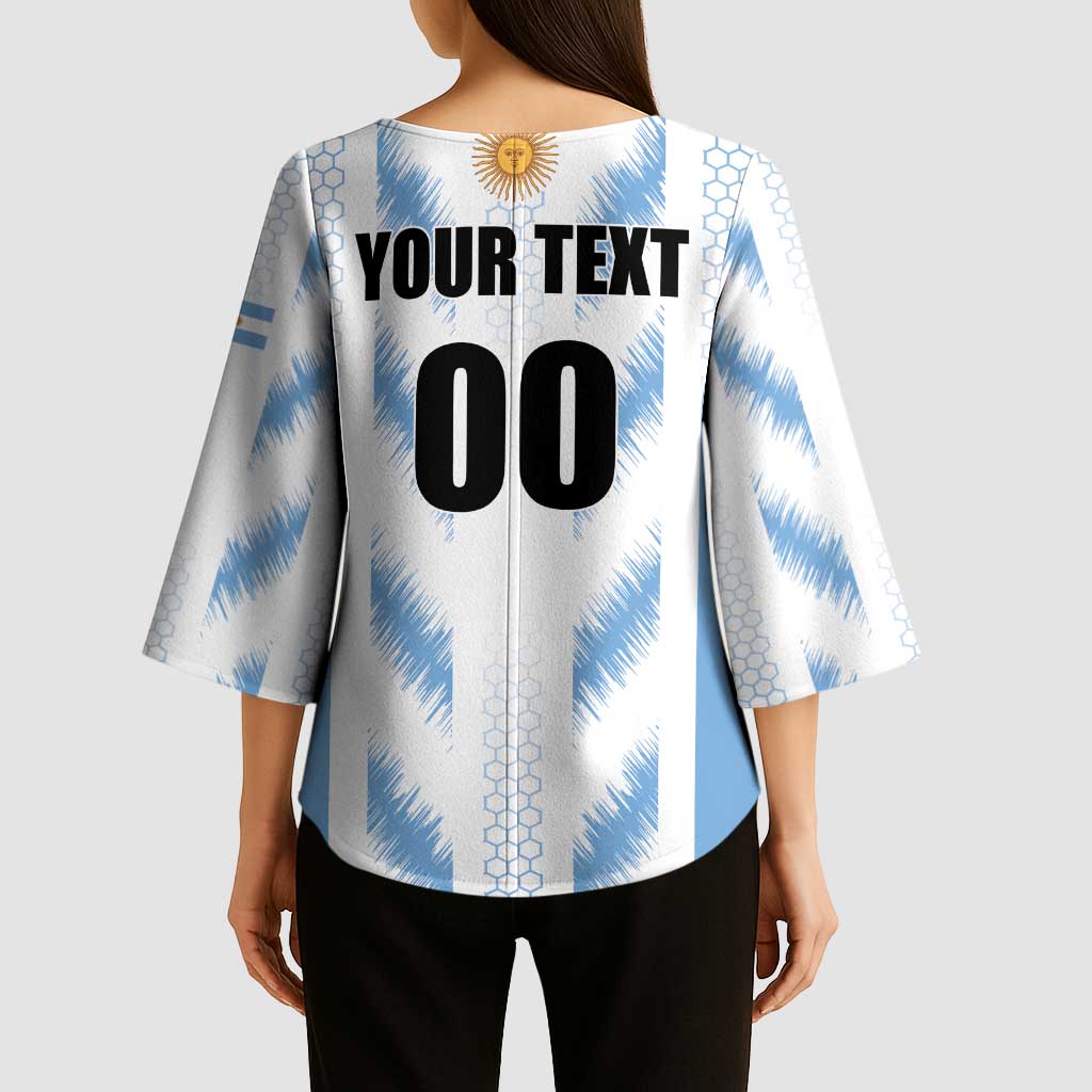Custom Football 2026 Argentina Kimono Sleeve Blouse Vamos La Albiceleste