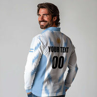 Custom Football 2026 Argentina Long Sleeve Polo Shirt Vamos La Albiceleste
