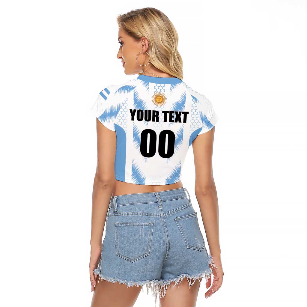 Custom Football 2026 Argentina Raglan Cropped T Shirt Vamos La Albiceleste
