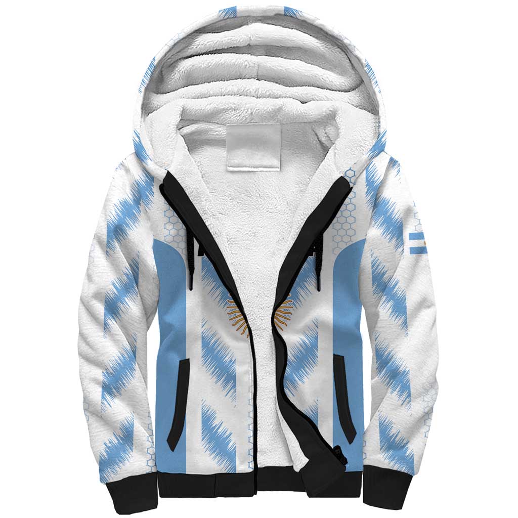 Custom Football 2026 Argentina Sherpa Hoodie Vamos La Albiceleste