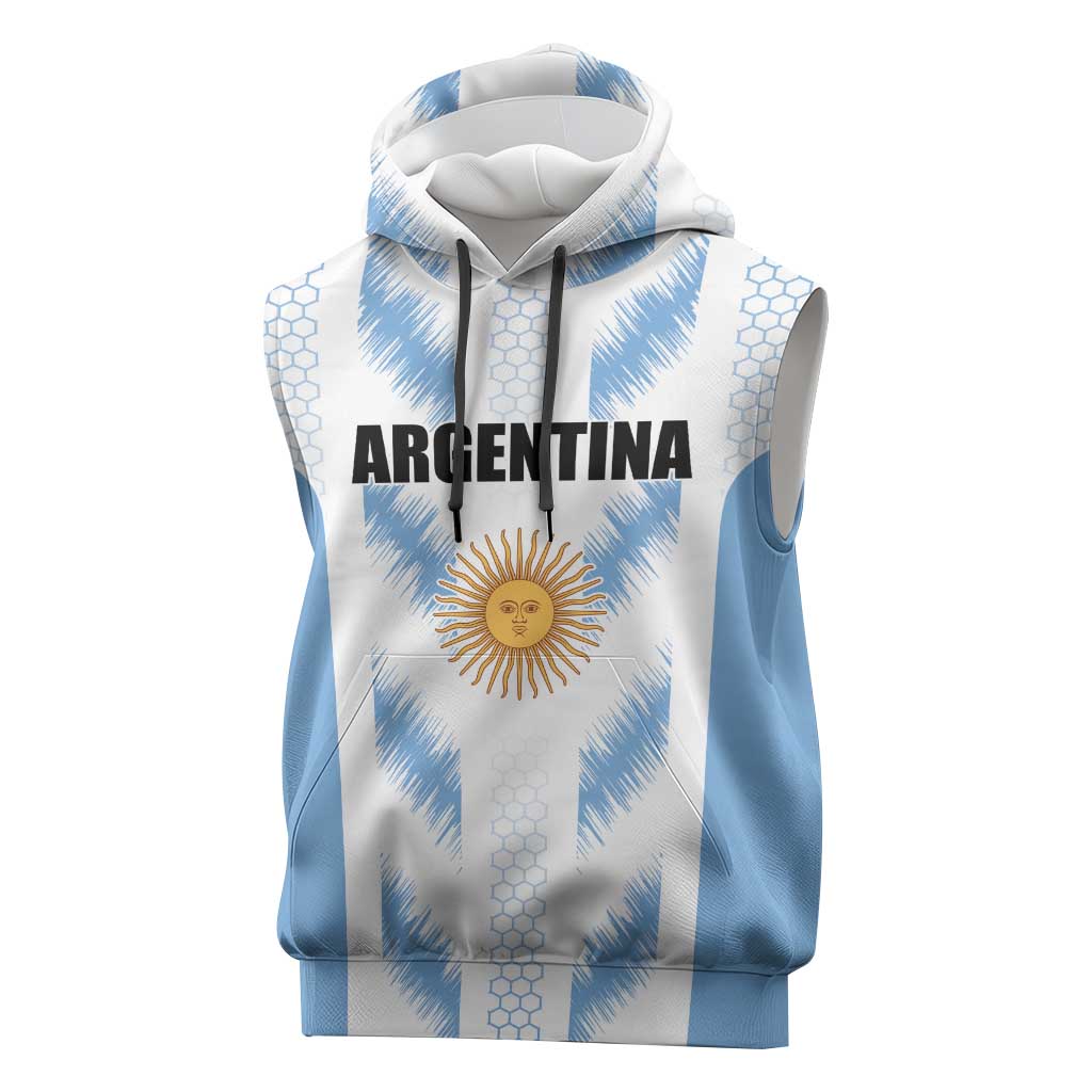 Custom Football 2026 Argentina Sleeveless Hoodie Vamos La Albiceleste