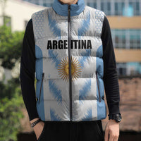 Custom Football 2026 Argentina Sleeveless Puffer Jacket Vamos La Albiceleste