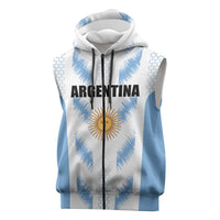 Custom Football 2026 Argentina Sleeveless Zip Hoodie Vamos La Albiceleste