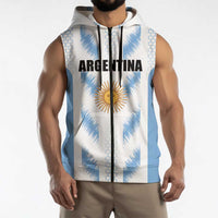 Custom Football 2026 Argentina Sleeveless Zip Hoodie Vamos La Albiceleste
