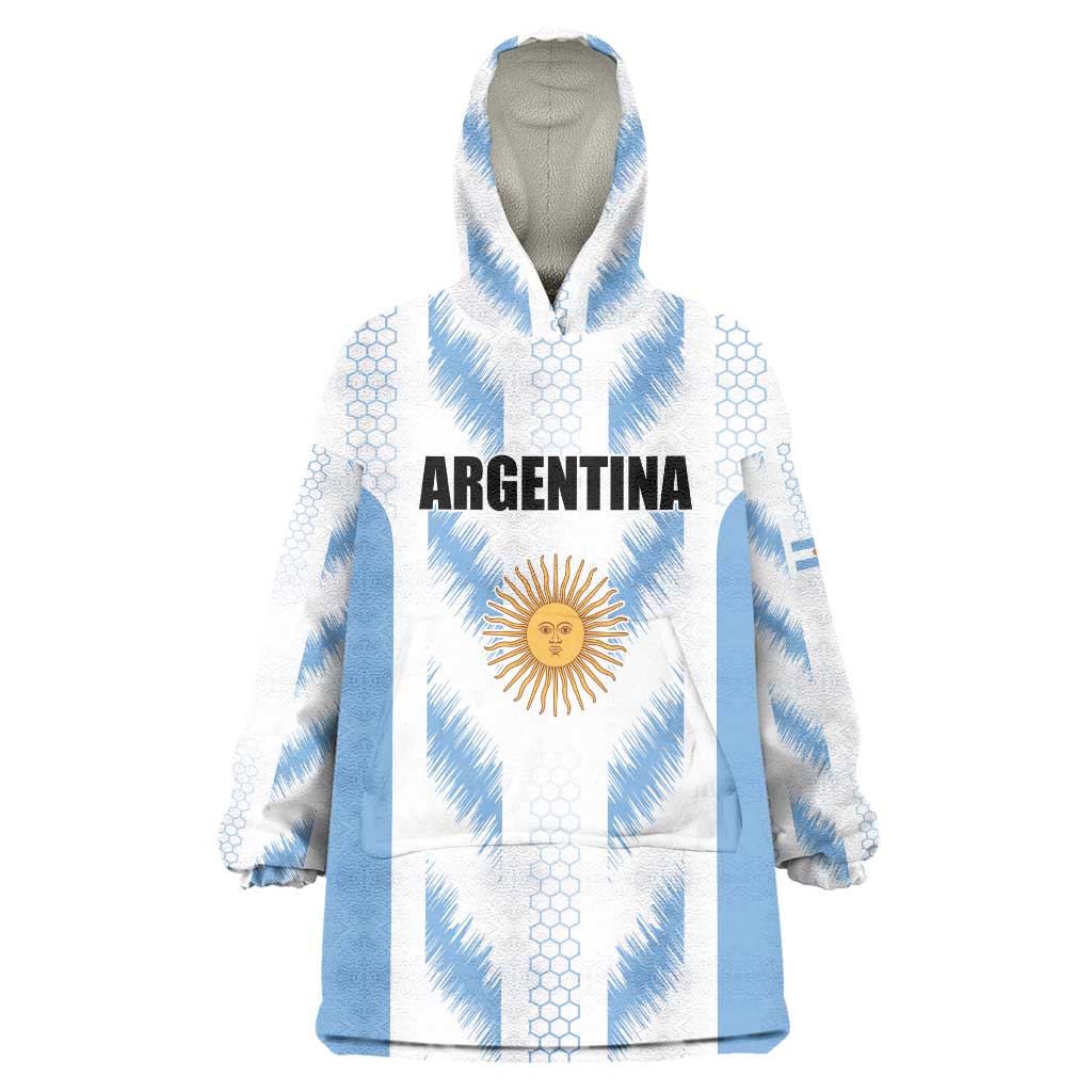 Custom Football 2026 Argentina Wearable Blanket Hoodie Vamos La Albiceleste