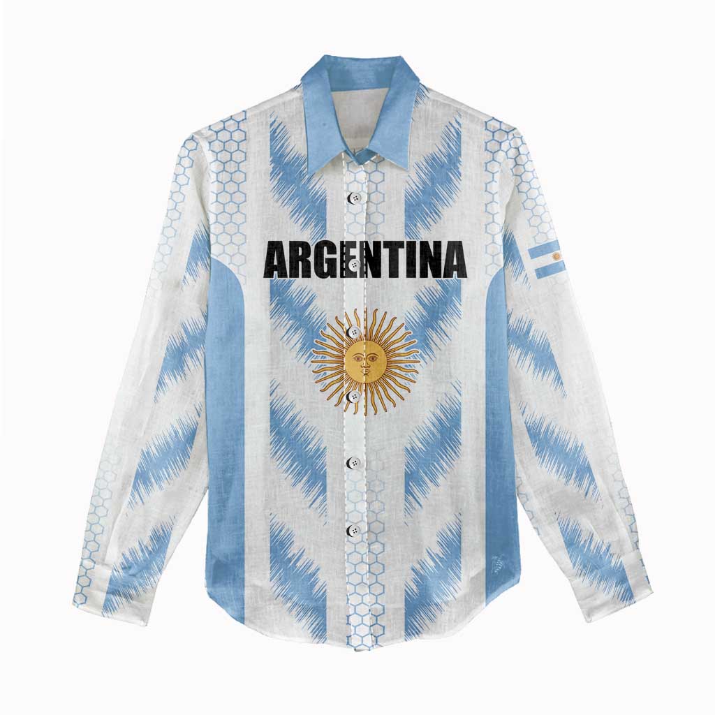 Custom Football 2026 Argentina Women Casual Shirt Vamos La Albiceleste