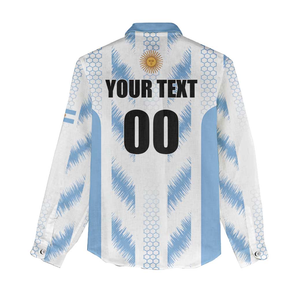 Custom Football 2026 Argentina Women Casual Shirt Vamos La Albiceleste