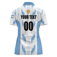 Custom Football 2026 Argentina Women Polo Shirt Vamos La Albiceleste