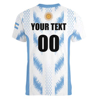 Custom Football 2026 Argentina Women V-Neck T-Shirt Vamos La Albiceleste