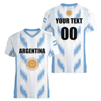 Custom Football 2026 Argentina Women V-Neck T-Shirt Vamos La Albiceleste