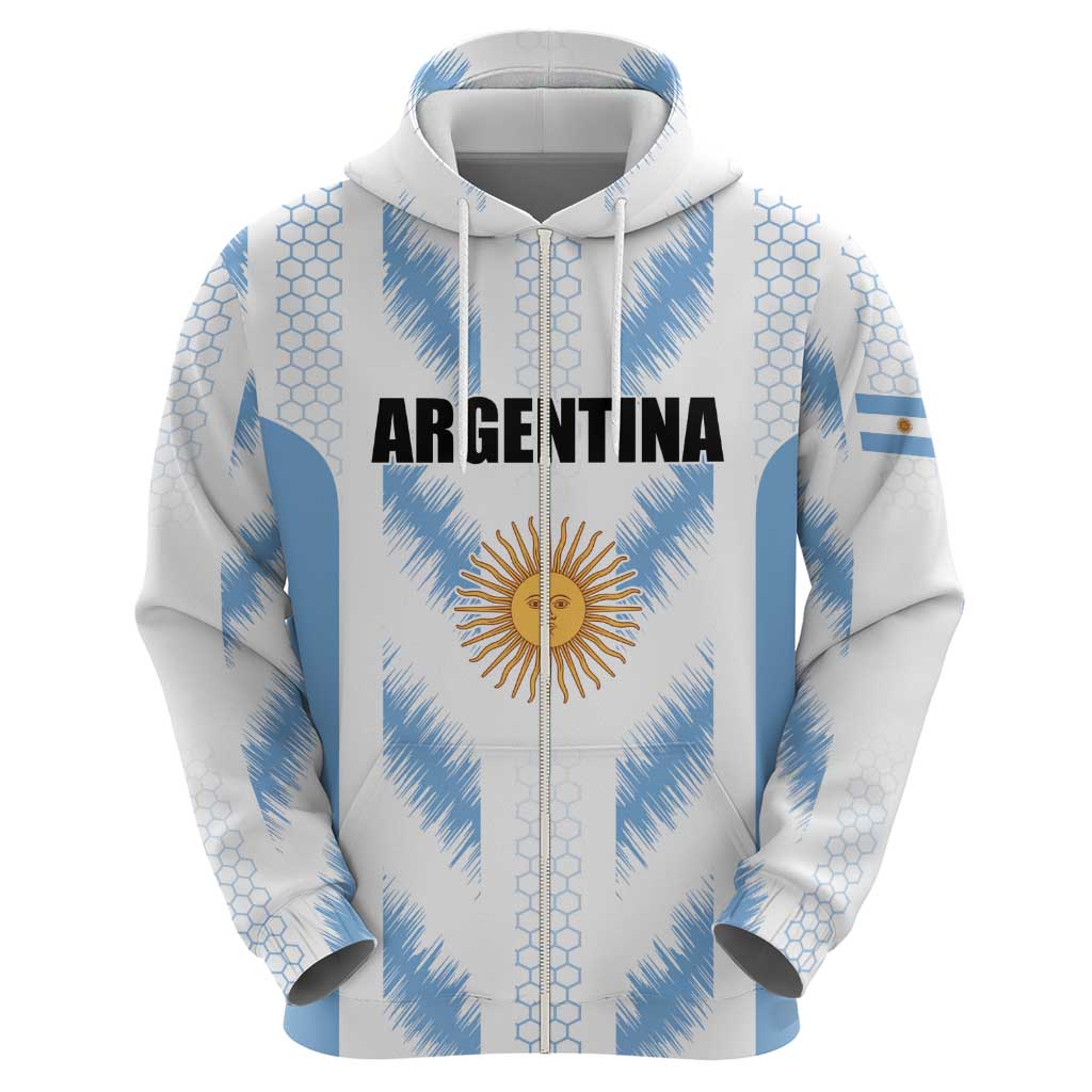 Custom Football 2026 Argentina Zip Hoodie Vamos La Albiceleste
