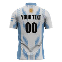 Custom Football 2026 Argentina Zipper Polo Shirt Vamos La Albiceleste