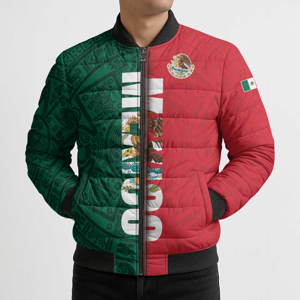 Mexico Flag Day Bomber Puffer Jacket Dia de la Bandera