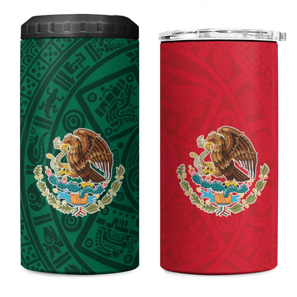 Mexico Flag Day 4 in 1 Can Cooler Tumbler Dia de la Bandera