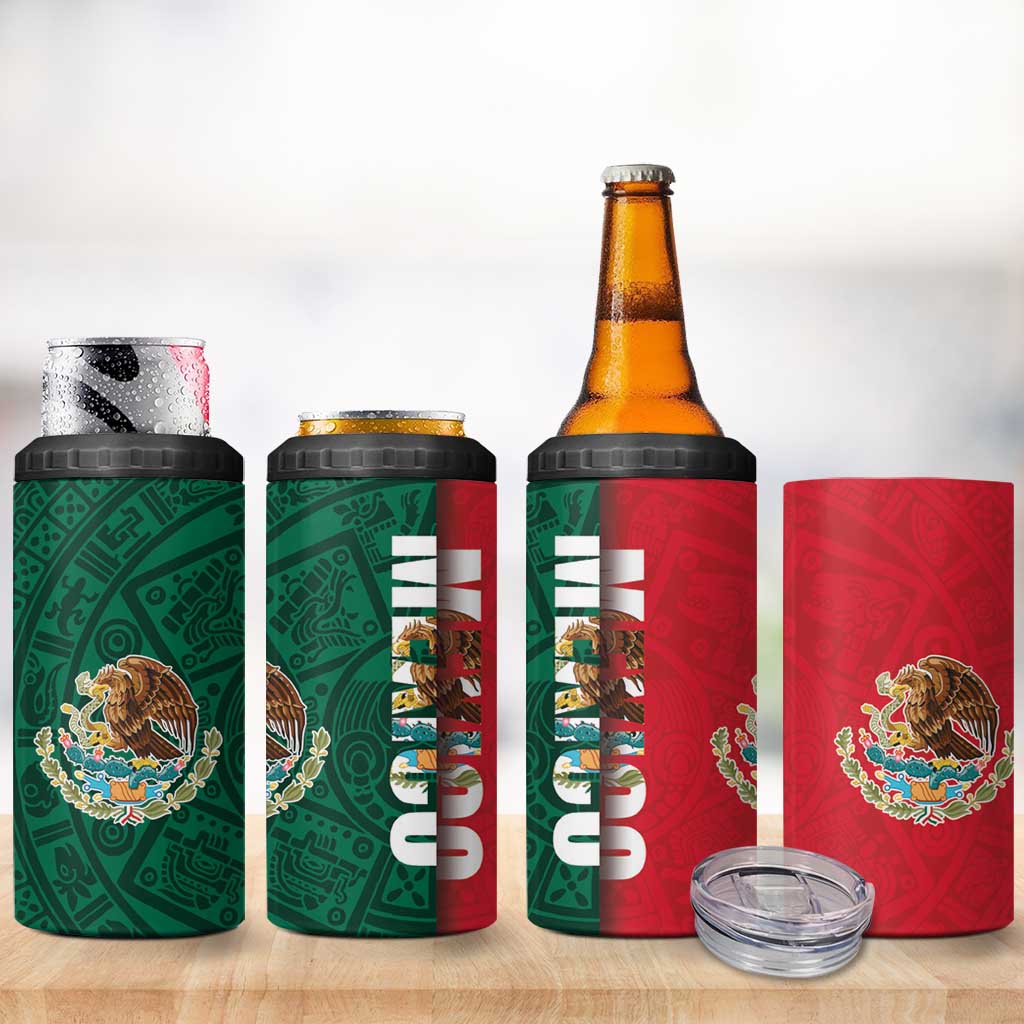 Mexico Flag Day 4 in 1 Can Cooler Tumbler Dia de la Bandera
