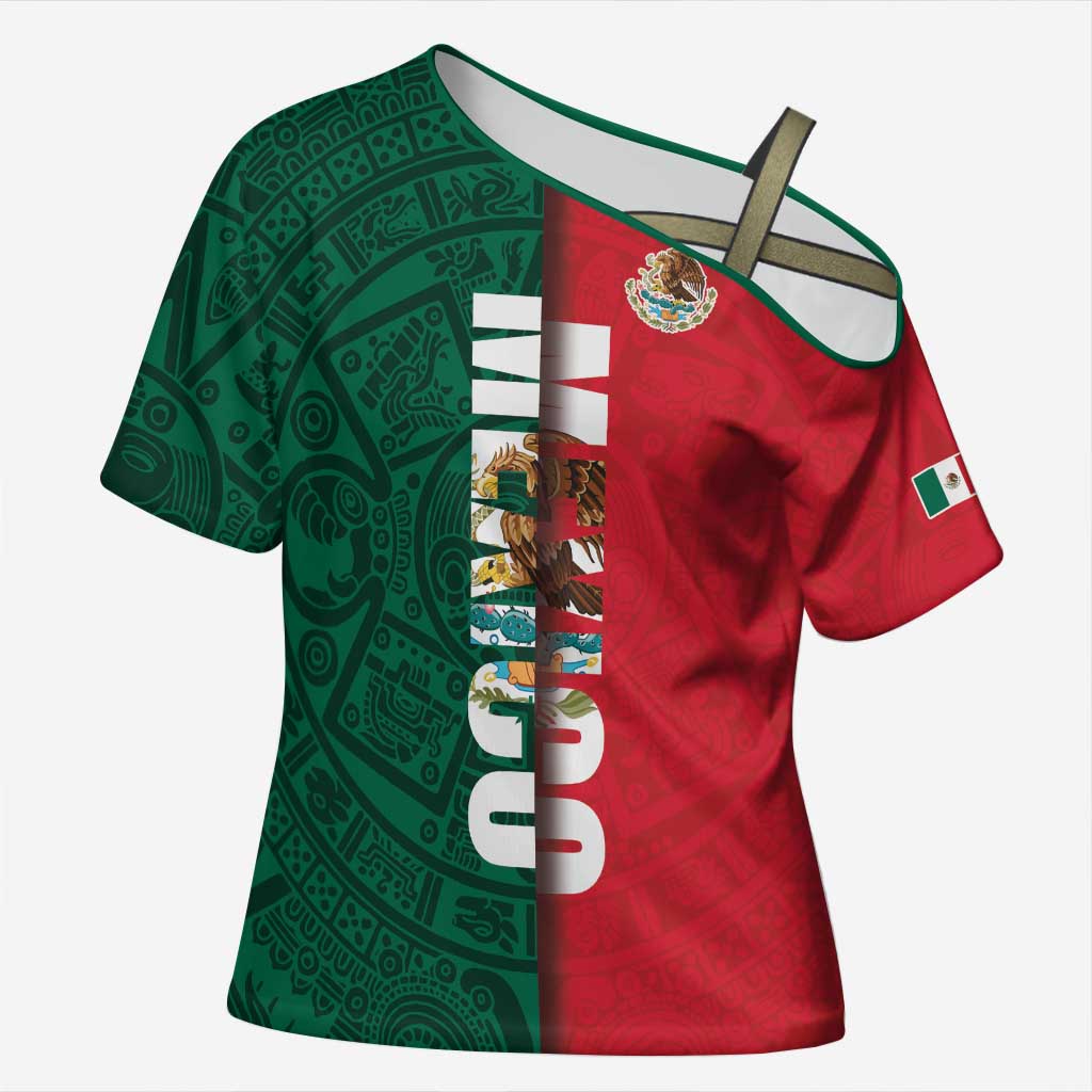 Mexico Flag Day Cross Shoulder Shirt Dia de la Bandera