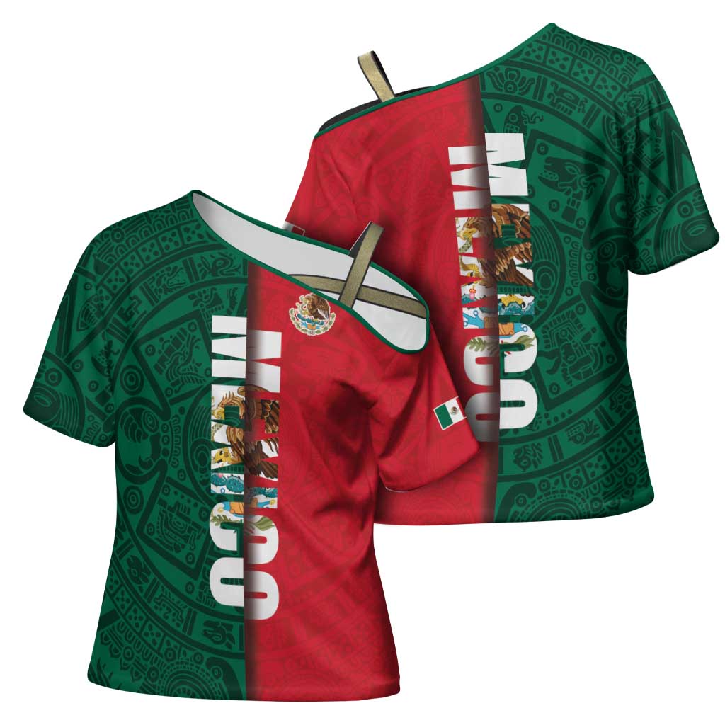 Mexico Flag Day Cross Shoulder Shirt Dia de la Bandera