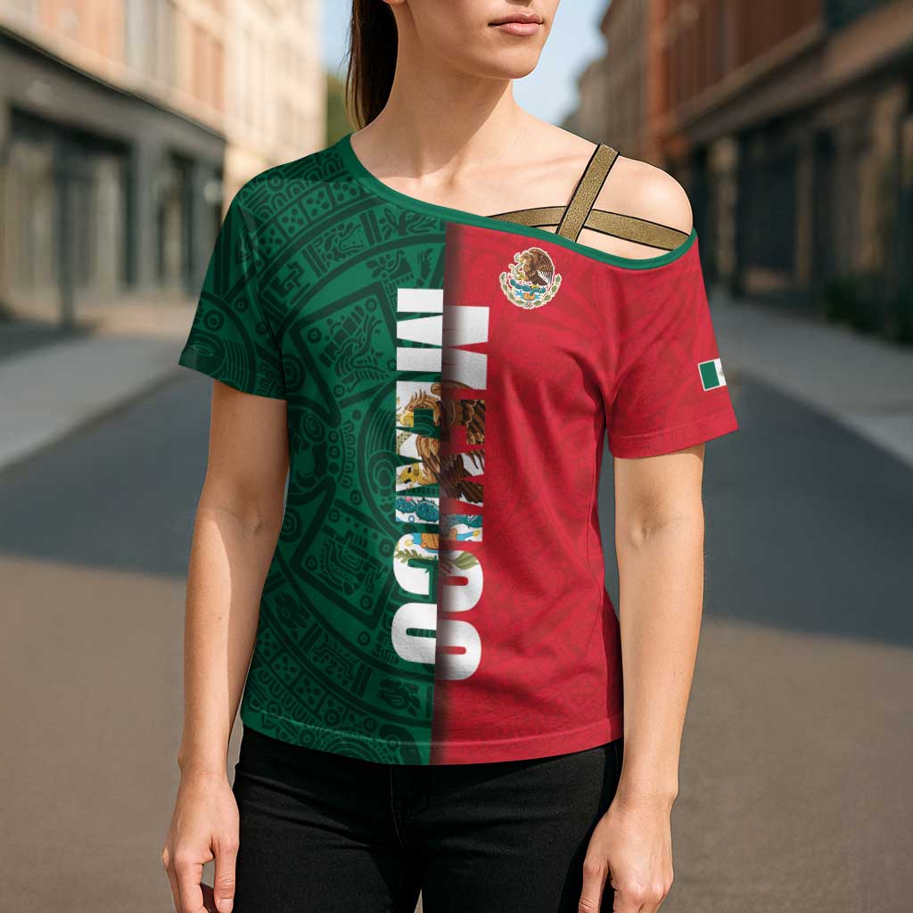 Mexico Flag Day Cross Shoulder Shirt Dia de la Bandera