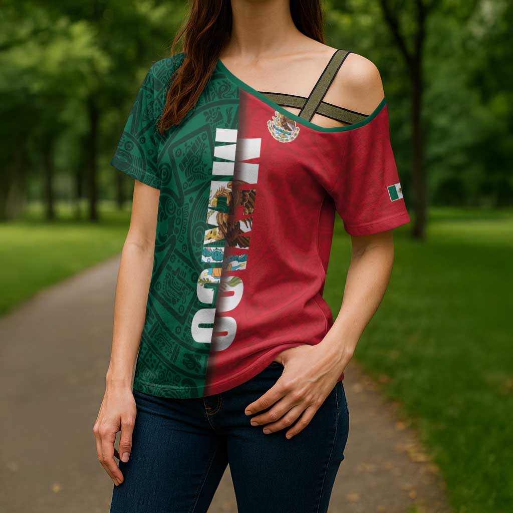 Mexico Flag Day Cross Shoulder Shirt Dia de la Bandera