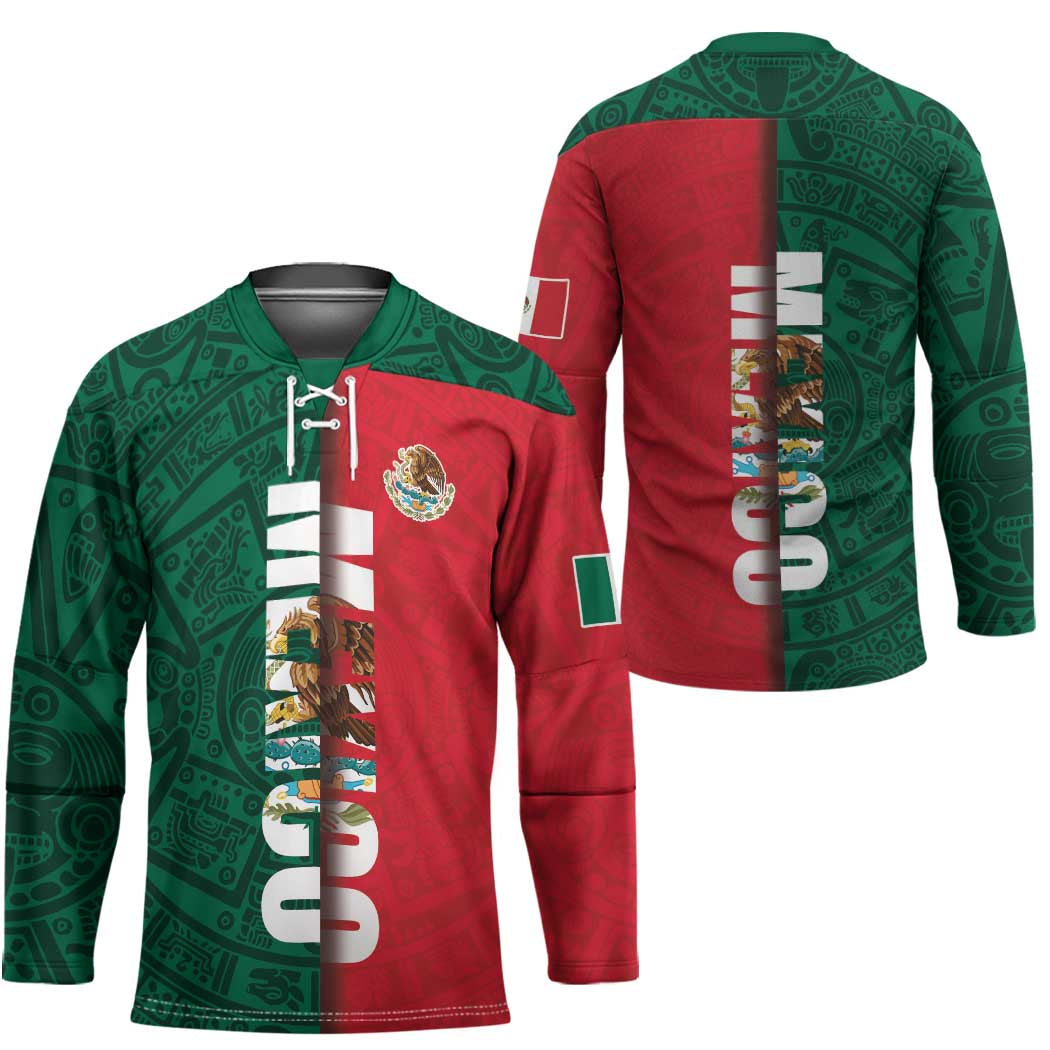 Mexico Flag Day Hockey Jersey Dia de la Bandera