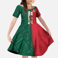 Mexico Flag Day Kid Short Sleeve Dress Dia de la Bandera