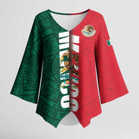 Mexico Flag Day Kimono Sleeve Blouse Dia de la Bandera