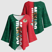 Mexico Flag Day Kimono Sleeve Blouse Dia de la Bandera
