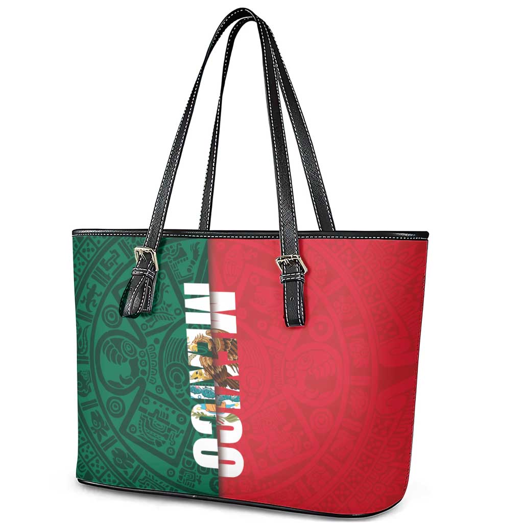 Mexico Flag Day Leather Tote Bag Dia de la Bandera