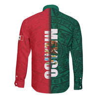 Mexico Flag Day Long Sleeve Button Shirt Dia de la Bandera