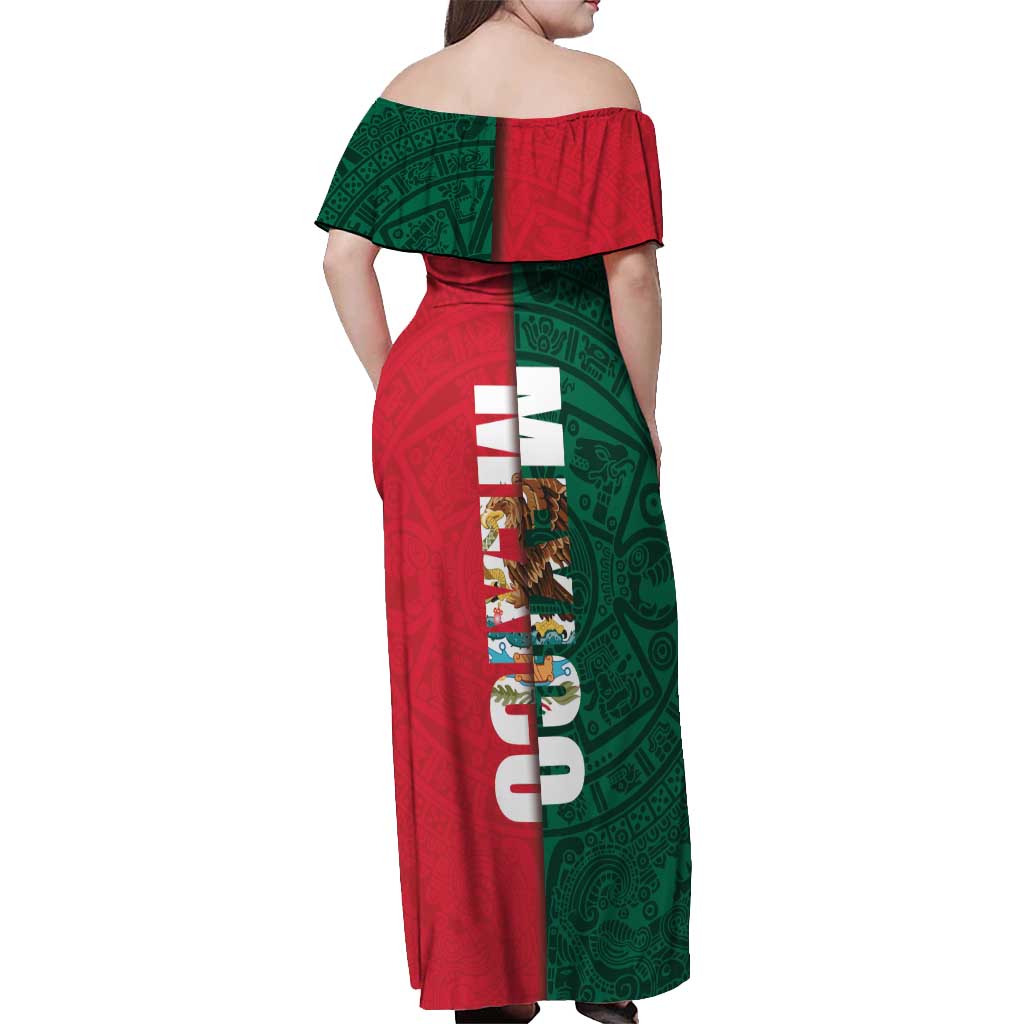 Mexico Flag Day Off Shoulder Maxi Dress Dia de la Bandera