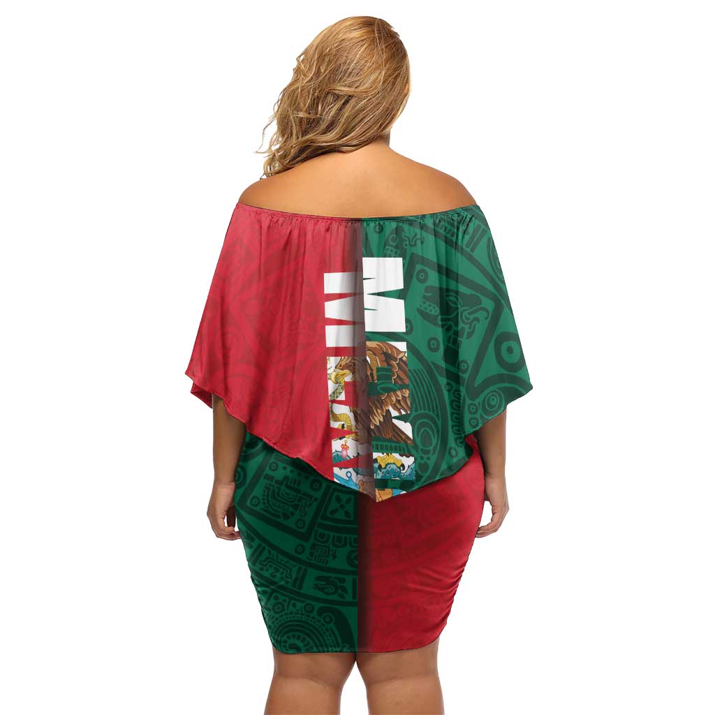 Mexico Flag Day Off Shoulder Short Dress Dia de la Bandera