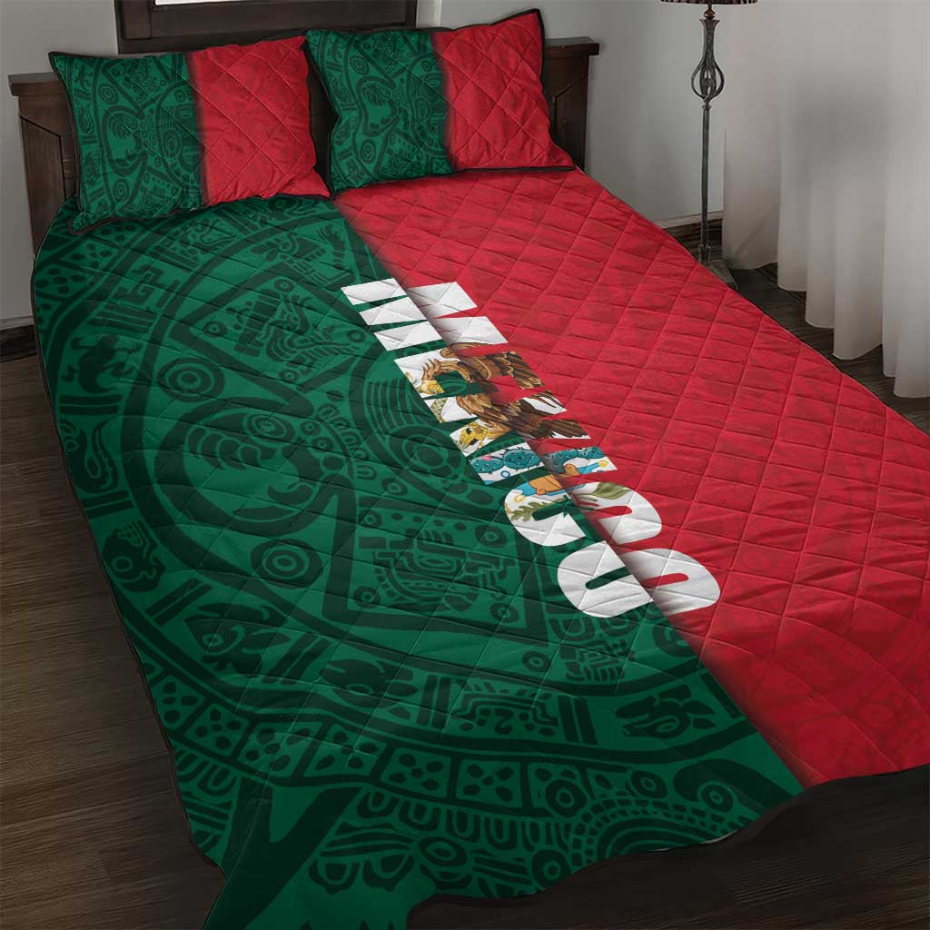 Mexico Flag Day Quilt Bed Set Dia de la Bandera