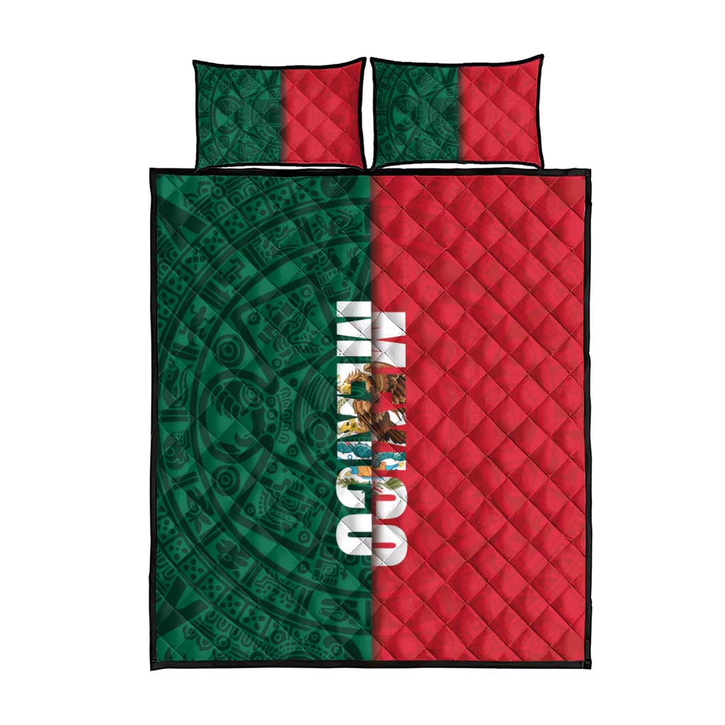 Mexico Flag Day Quilt Bed Set Dia de la Bandera