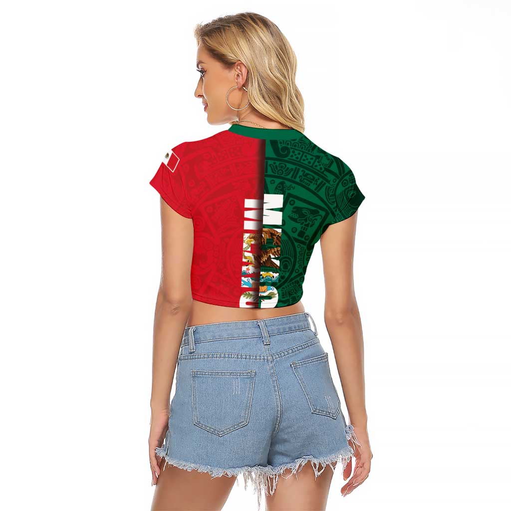 Mexico Flag Day Raglan Cropped T Shirt Dia de la Bandera